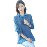 sweater 2023 spring and autumn fake two-piece POLO neck pullover patchwork long-sleeved lace knit bottoming