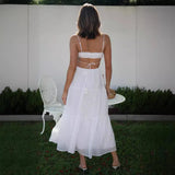 Women's Clothing 2025 New V-Neck Sleeveless Solid Color Splicing Large Swing Long