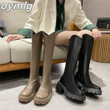 boots women's 2022new autumn and winter boots round toe small fragrance thick heels thin women's boots but knee boots