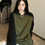 Vintage Raglan Long Sleeve Oversized SweatshirtOutfit