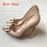 brand 12cm high heels pointed toe sexy shallow women's shoes with rivet party evening shoes MD034