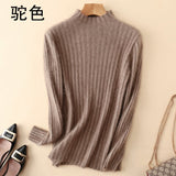 100% Mink Cashmere Knitted Pullover Women's Sweater Jumper Super Warm Female Soft Elasticity Slim Sweater Full
