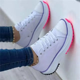 Spring and Autumn New Canvas Shoes Lace Up Thick Bottom Large Size Muffin Bottom Low Top Comfortable Casual