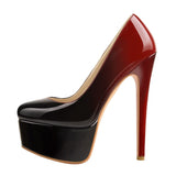 Onlymaker Women's Platform 16CM Thin Heels Pumps Fashion Leopard Round Toe Shoes Sexy Party wedding Stiletto Plus Size