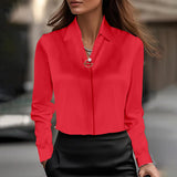 Shein Spring Autumn Temperament Solid Color Shirt Women's New