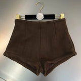 2022 Autumn Winter New Arrivals High Waist Slim Woolen Shorts Women