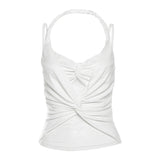 Summer New Women's Solid Color Sexy Hanging Neck Lace Umbilly