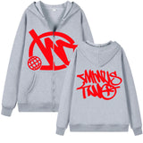 Zipper Hoodie Minus Two Pattern Printing Solid Color Oversized Clothing 2023 New Punk Harajuku Leisure Best Selling