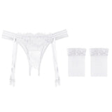 Zingj Black Silk Sling Stockings One Lace Open-Backed Pants Mood Ultra Thin Knee White Silk Stockings Uniform Temptation Garter-Outfit