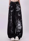 grunge graffiti print baggy