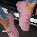 Shoes 2022 Fashion Breathable Lace Up Platform Women vulcanize Shoes Summer Flat Mesh Sports Shoes Woman Running