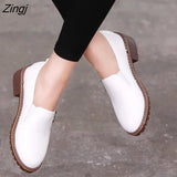 Women Flat Shoes Round Toe Lace-Up Oxford Shoes Woman Genuine Leather Brogue Women Shoes Free Shipping