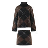 For Women's INS Burst High-Necked Collar Loose Knitted Sweater + Half-Dress