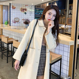 Women Casual Thin Coat Spring Autumn Elegant Fashion Long Sleeve Lapel Neck Woolen Trench