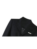 Autumn New Chic Long Sleeve Turn Down Collar Cross Waist Hollow Out Slim Blazer Women Streetwear Black Crop Top Coat