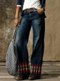Zingj Plus Size Casual Pants Thin Jeans Wide Leg Pants-Outfit