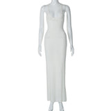 Zingj 2024 Spring / Summer Women's Temperament Sexy Back Hollow Out Lace Knit Sling Wrapped Hip