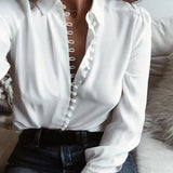 Irregular Solid Color V-neck Sexy Breasted