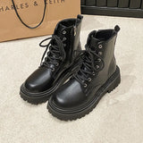 Boots Women's Autumn And Winter New Explosion Vintage Vintage White Short Boots Thick English Fan
