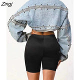 Casual Fashion Women's Denim Jackets New Solid Long Sleeve Turn-down Collar Patchwork Rivet Coat Female Summer 2023