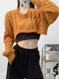 Sweater For Women Vintage Loose Casual Long Sleeve Knit Sweater Y2k Hollow Out Streetwear