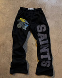 Popular SAINTS Series Printed Young Casual Broad Leg Trousers