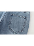 Jeans Pants Women Vintage Bow Ripped Hollow Out Ladies High Waist Harajuku Fashion Stretch Pocket Wide Leg Denim