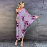 Boho Printed Off Shoulder Kaftan Plus Size Women Clothes Summer Sexy Beach Wear Tunic Casual High Street Dresses