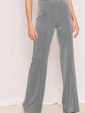 Yoga Fashion Casual Solid Color High Waist Elastic Pants Velvet Wide Leg Pants Women's Trousers Velvet Sweatpants