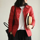Autumn Winter Women Turn Down Collar Down Coat Ultra Light 90% White Duck Down Jacket Single Breasted Windproof