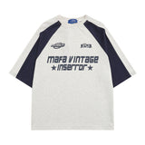 Raglan Short Sleeve Patchwork T-shirtOutfit
