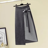 Women Autumn Winter Warm Knitted Two Pieces Sets Korean Long Sleeve Pullover Sweater Top And High Waist Skirts