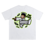 Hip Hop Letter Print T Shirt Cartoon Print Oversized Tops Women New Harajuku Fashion Casual All Match Loose Tops