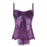 Cloth Forget Retro National Style Print Folded Bracing Strap Net Yarn Hottie Sexy Sling