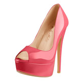 Onlymaker Women's Peep Toe Pumps Platform Fashion Spike Pumps Extremely High Heel Party Wedding Slip On Shoes Big Size