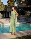 Women's Solid Color Chiffon Ribbon Dress With Chest-Scared Fashion Sleeveless Women