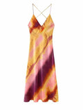 Printed Slip Long Dress Women Satin Backless Dress Woman Camisole Sexy Summer Dresses Woman 2023 Evening Party