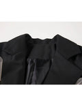 Women's Blazer Jacket Black Solid Color 2023 Autumn Heart-shaped Intarsia Pattern Long Sleeve Single Button Korean Fashion