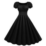 Summer Casual Dress Vintage Rockabilly 50's Women Jurken Party Swing Vestidos Black Red Pinup Short Audrey Hepburn