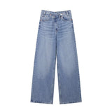 2025 New Women's Asymmetrical Double-Legged High-Waisted Denim Straight