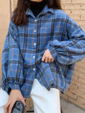 Checkered Print Button Blouse- Outfit