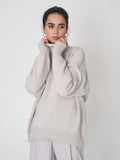 Color High Collar Sweater New Comfortable Loose Temperament Pullover In Autumn Winter 2022 Oversized Sweater Women