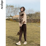 Sweater For Women 2021 Autumn Winter Thick Loose Pullovers Letter Printed Female Clothing