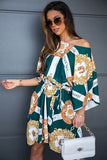 Spring and Summer Fashion Chiffon Waist Small Fresh Color Dress Sexy Off-the-shoulder Skirt Club Party Women's