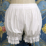 Cotton Lolita Shorts Bloomers With Lace Girls White Black Trim Bow