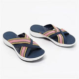 Summer Cross Wedge Casual Daily Slippers Elastic Sandals Wholesale Thick Bottom Beach Drag Women slippers