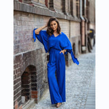 Zingj / Winter 2023 Street Style Suit Solid Color Fashion V-Tie Pantsuit