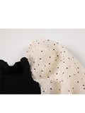 Women French Puff Sleeve Dress Vintage Lace Spliced Long Sleeve Square Collar Elegant Sweet Midi Dresses Clothes 2023 Autumn