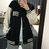 Autumn Winter Fashion Bomber Jackets for Women Streetwear Baseball Uniform Oversized Coat Harajuku Loose Korean