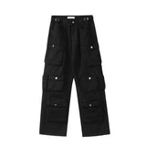 Heavy Industry Multi-Pocket Washed Cargo Pants Women Y2K Vintage Streetwear High-Rise Loose Oversized Straight-Leg